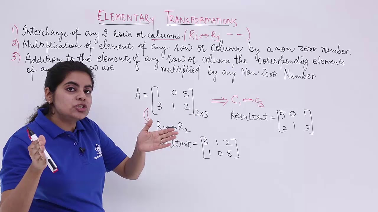 Class 12th – Overview of Elementary Transformation | Matrices | Tutorials Point