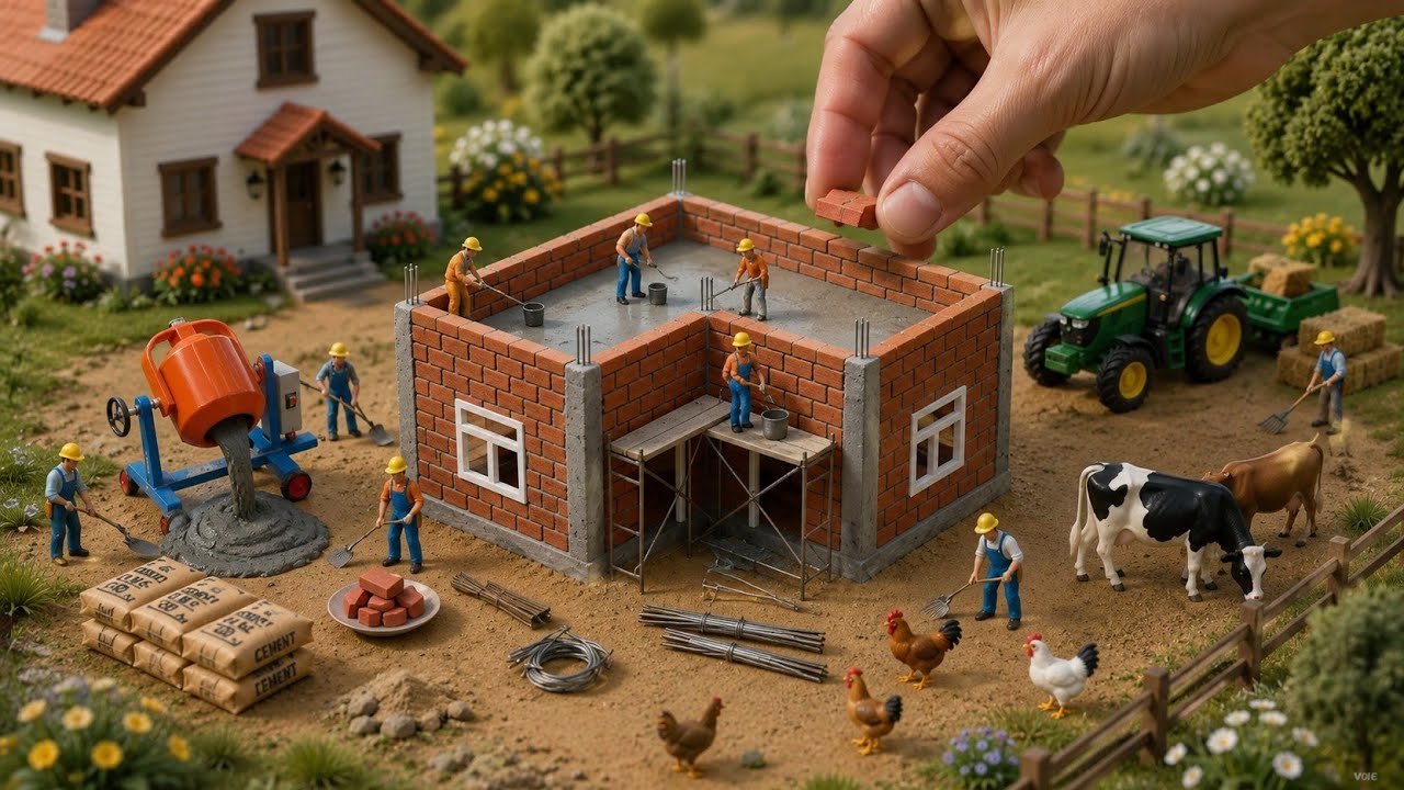 🌾 Miniature Farmhouse Construction 🌿 | Hyper Realistic DIY Timelapse
