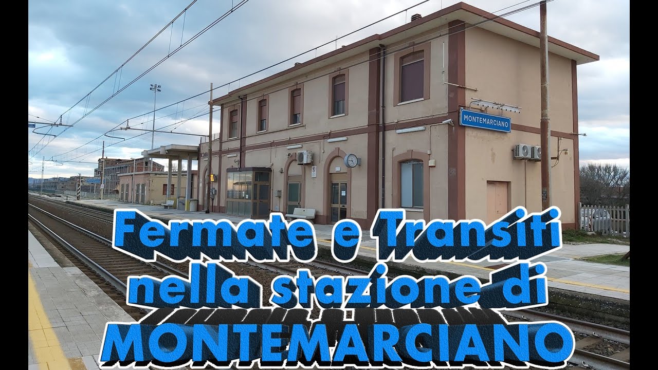 Fermate e transiti nella stazione di MONTEMARCIANO [1080p/50fps]