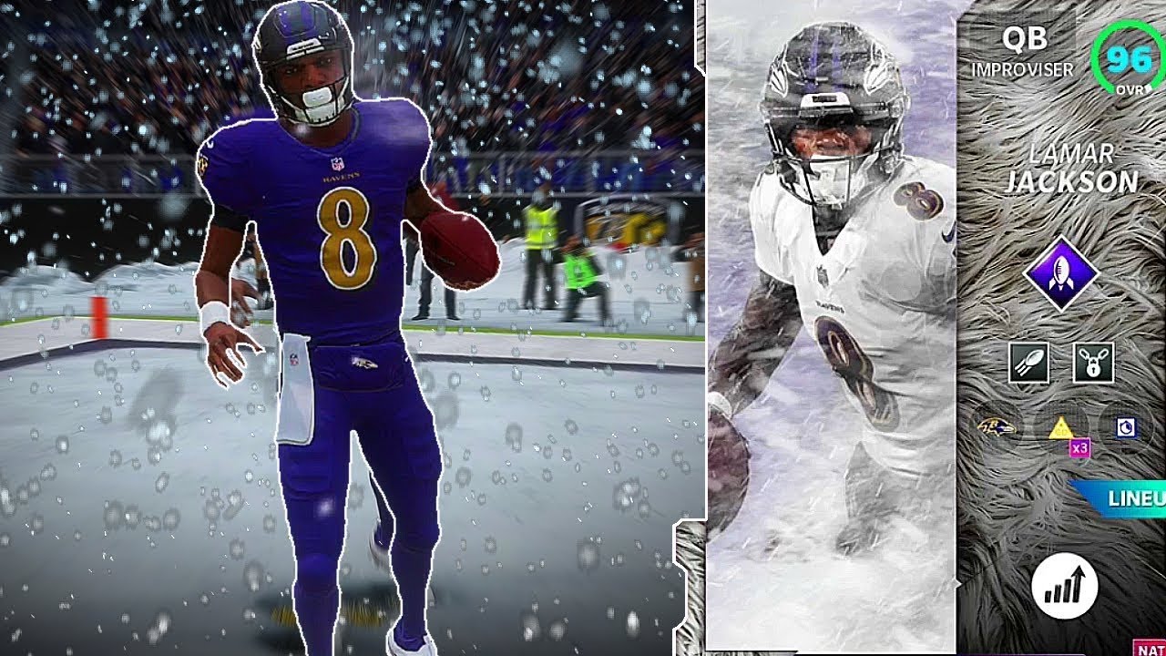 96 ovr SNOWBEAST LAMAR JACKSON making insane plays in MUT SQUADS