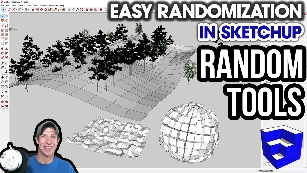 СЛУЧАЙНОЕ РАСПОЛОЖЕНИЕ ОБЪЕКТОВ в SketchUp с помощью случайных инструментов — БЕСПЛАТНОЕ РАСШИРЕН...