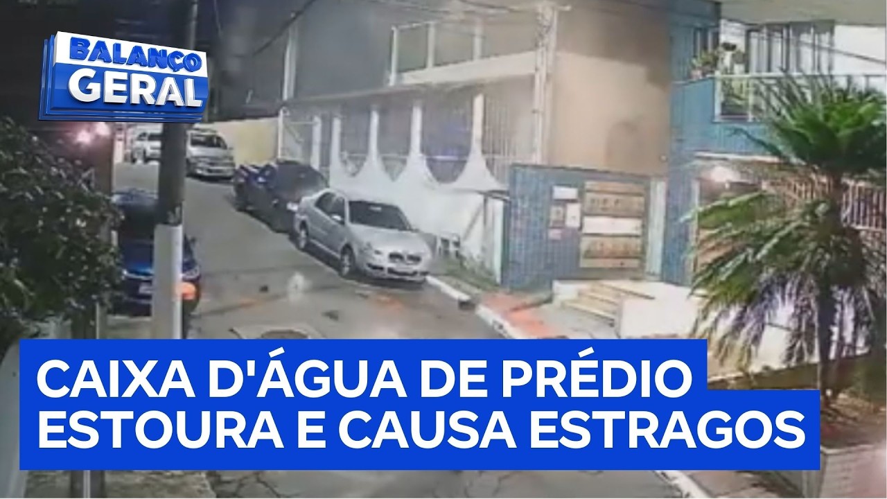 Caixa d'água de prédio rompe e inunda apartamentos em segundos