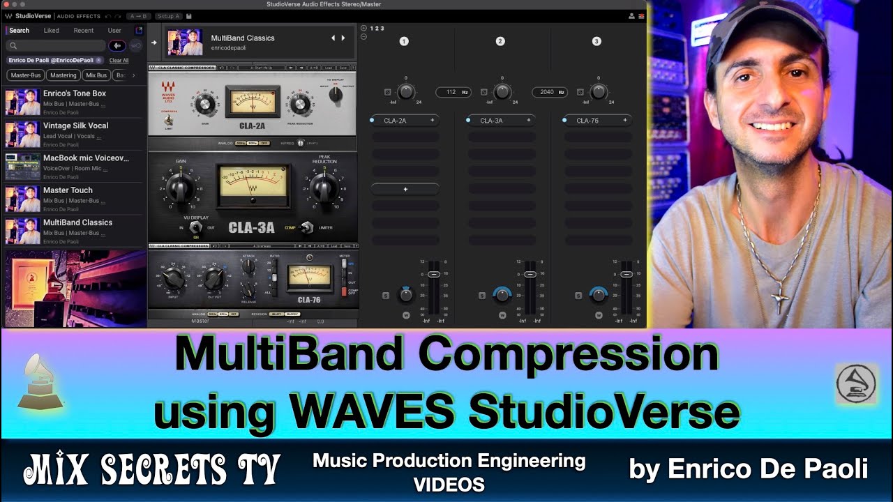 MultiBand Compression w/ ANY plugin in WAVES StudioVerse (English) -Mix Secrets TV - Enrico De Paoli