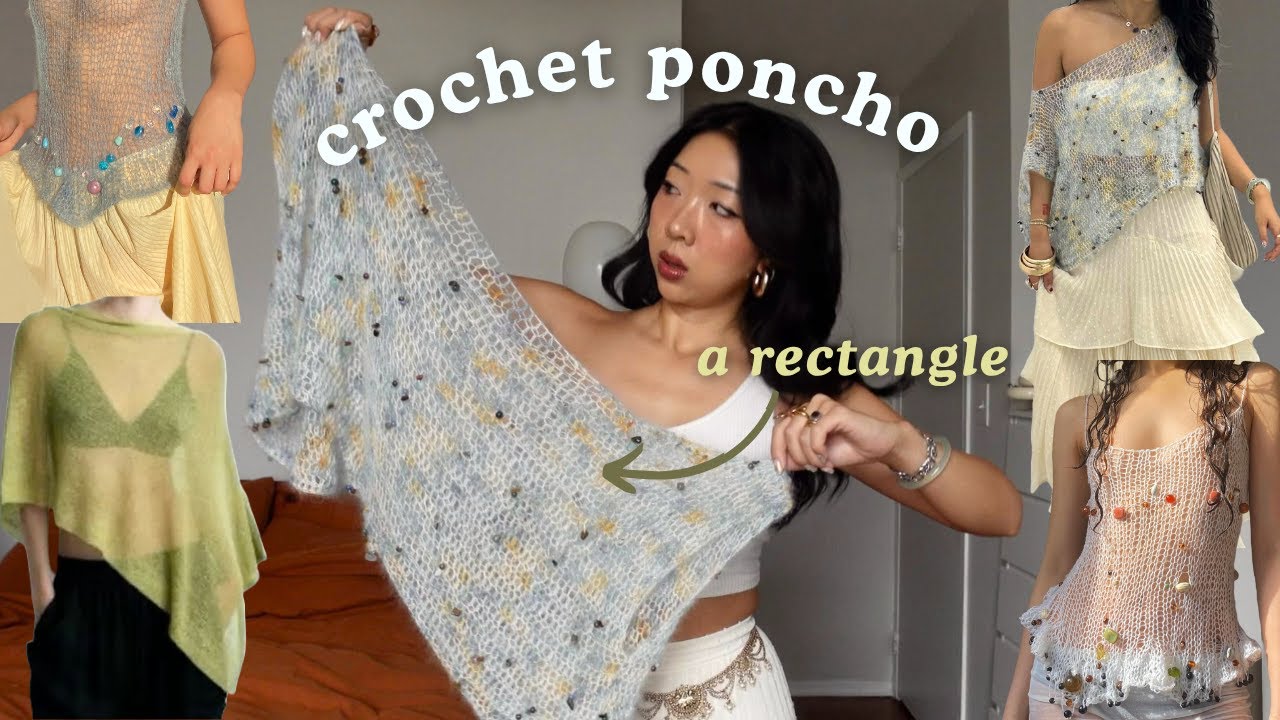 crocheting an EASY beaded poncho (it's just a rectangle)