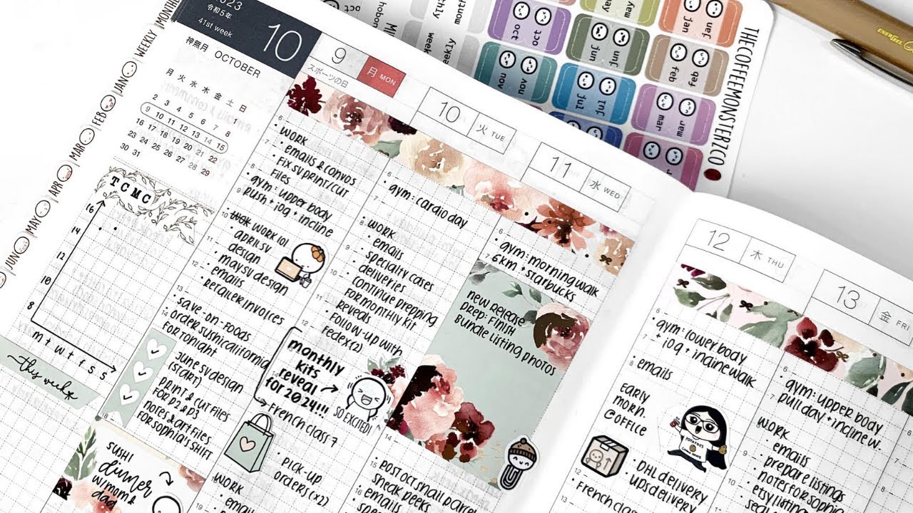 Plan With Me: Repurposing Old Sticker Kits | Hobonichi Cousin Planner