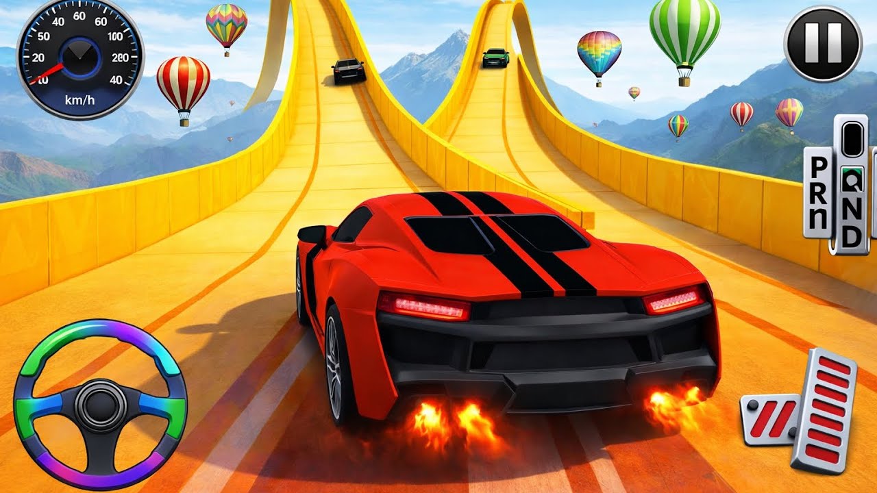 GT Car Stunt Race: Mega Ramps 🚗🔥 #cargame #megaramps 