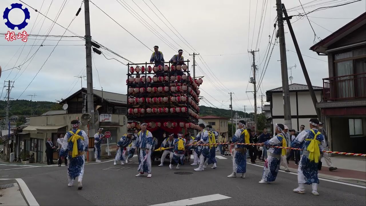 【2024年・令和6年 360年目の二本松提灯祭り 宵祭り1日目】七町町合同引き廻し前  根崎・郭内・竹田 亀谷ロータリーへ