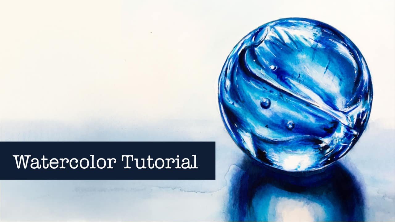 How to paint a marble with watercolor - How to paint translucent objects using watercolor