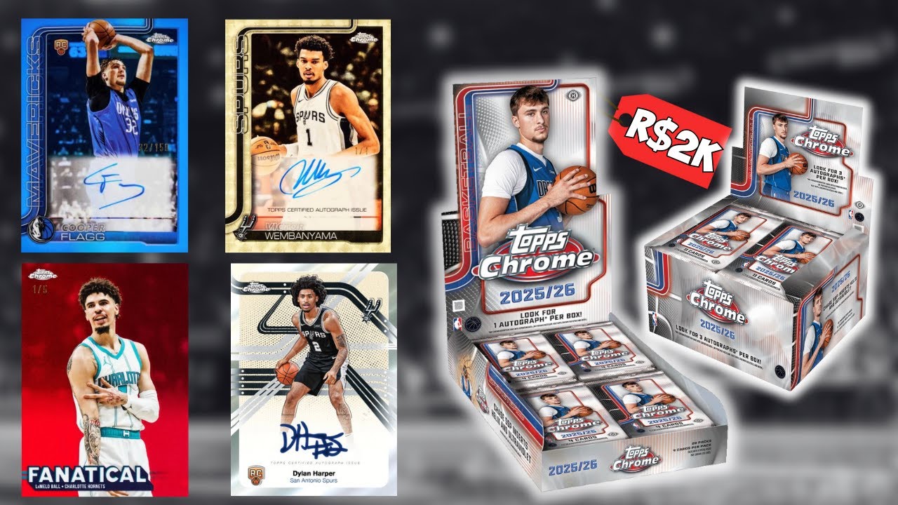 Topps Chrome Basketball Finalmente Lançou no Brasil! Hobby Box Review