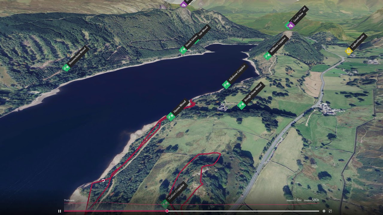 Thirlmere (Central Lake District) - 3D fly-through