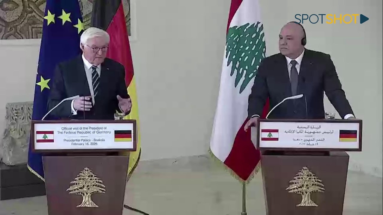 مؤتمر صحافي مشترك للرئيسين اللبناني والالماني في بعبدا
