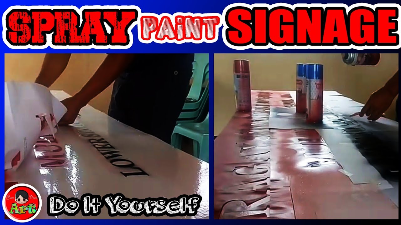 How to Make a School Signage - Easy Stencil Letters and Logo Using Spray Paint - DYI