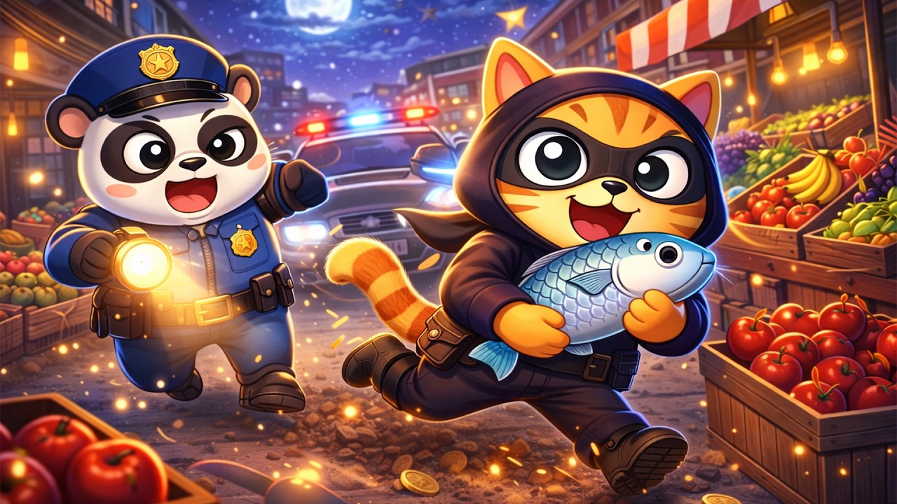 Midnight Police Chase🐼🚔Boo Panda vs the Fish Thief Cat–The Night Mystery Finally Uncovered | Cartoon