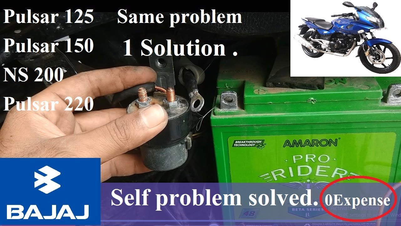 Pulsar 125 pulsar 150 Pulsar 220 Ns 200 . Same problem in all  #Selfstart #problem  #problemsolved