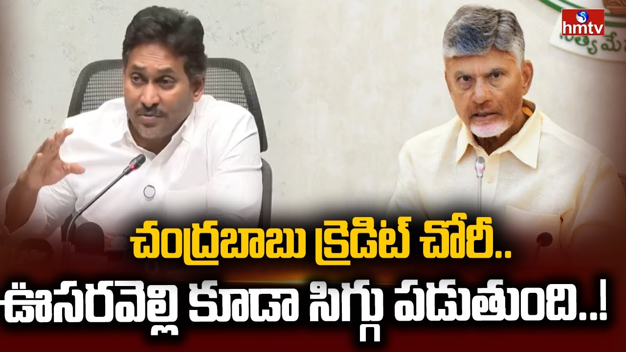 చంద్రబాబు క్రెడిట్ చోరీ.. ఊసరవెల్లి కూడా సిగ్గు పడుతుంది..! | YS Jagan Fires On Chandrababu | hmtv