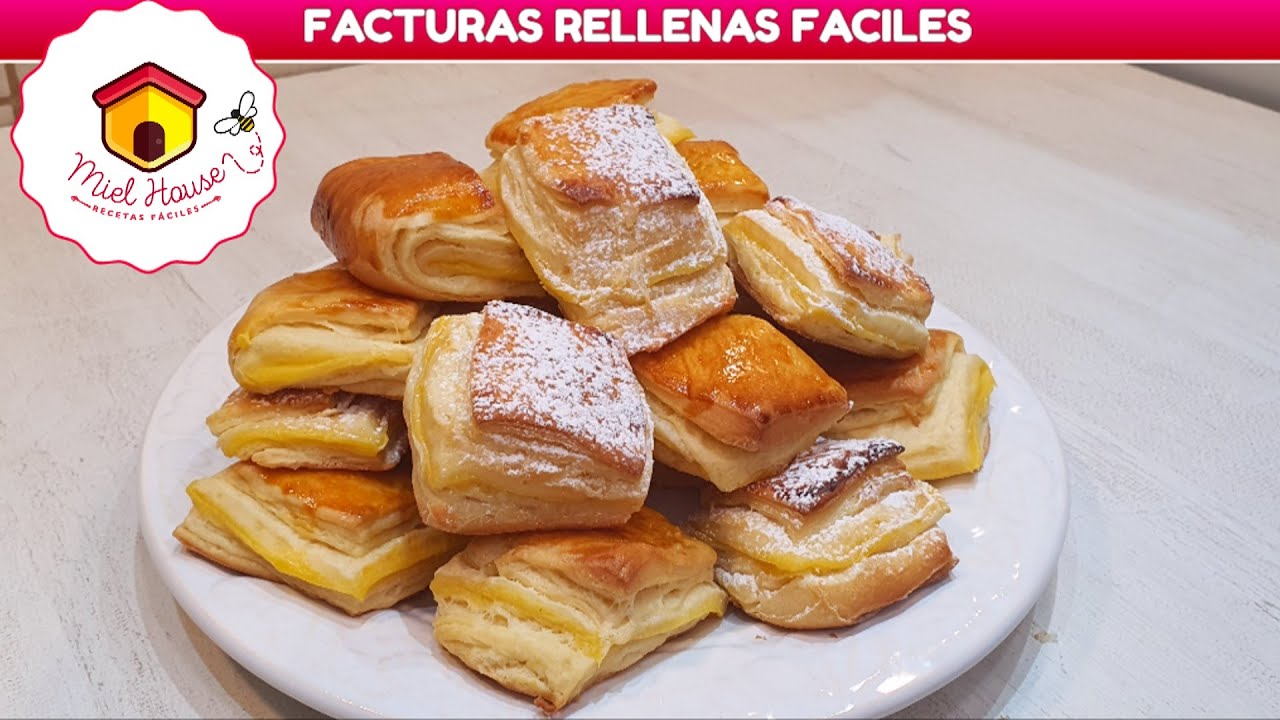 Facturas muy f&aacute;ciles y econ&oacute;micas cuadraditos rellenos de crema
