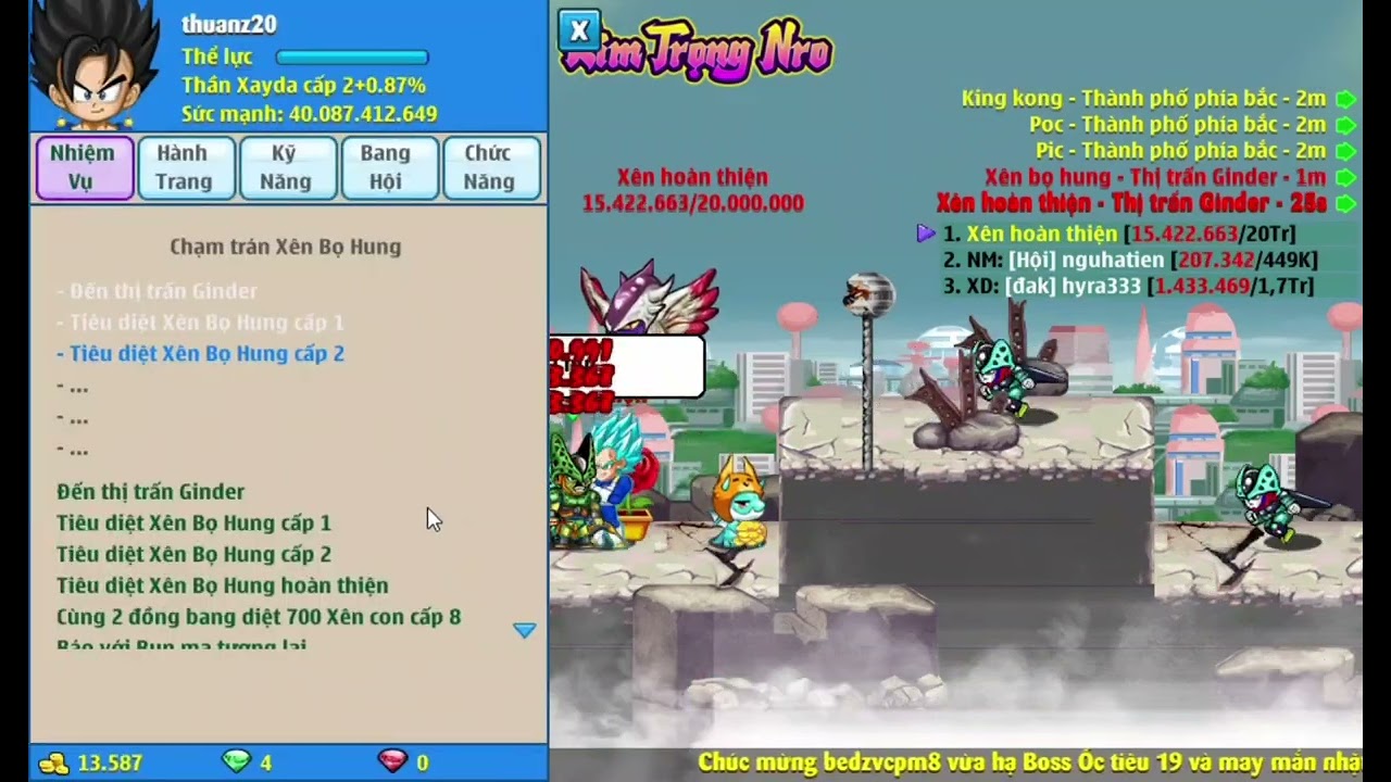 Ngọc Rồng Online: Làm NV xên bọ hung