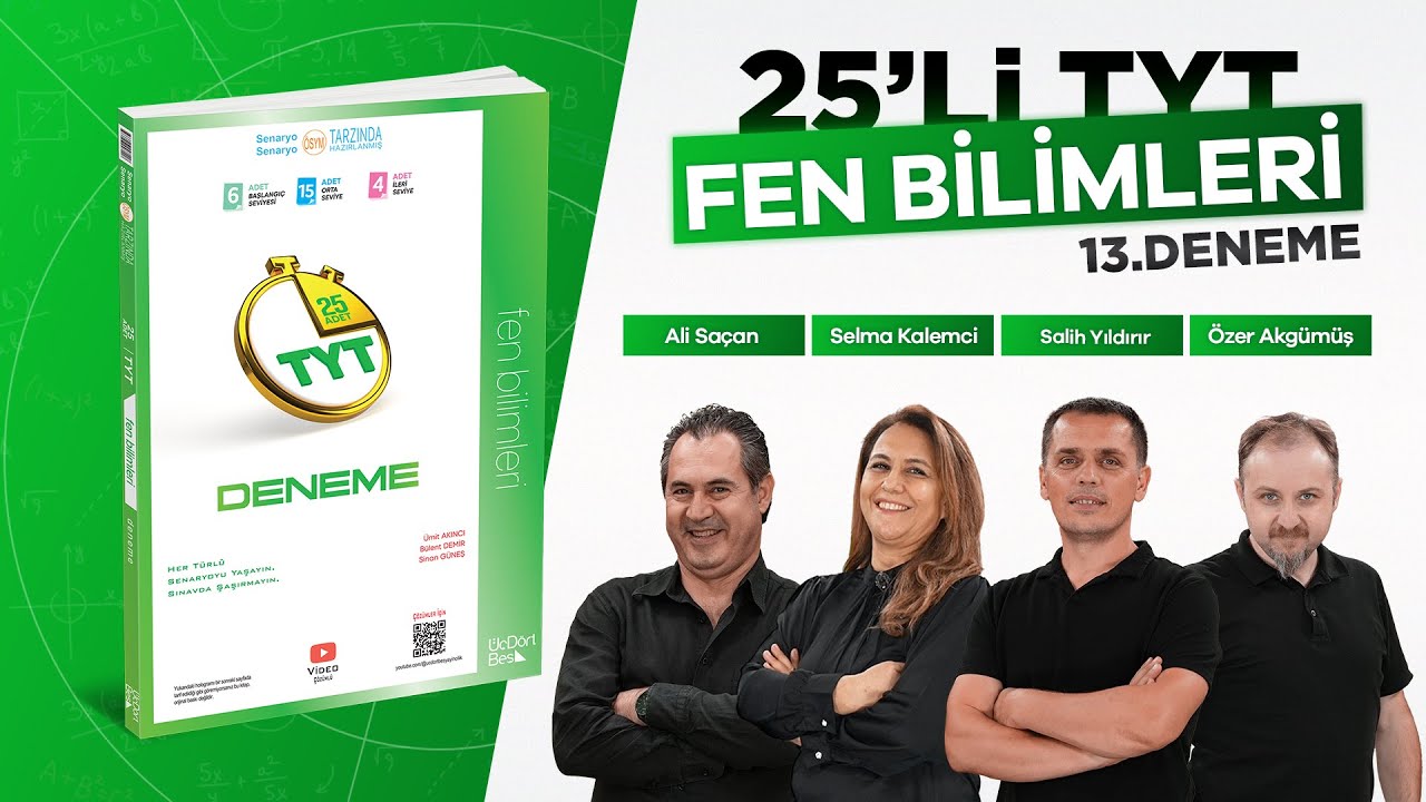 ÜÇDÖRTBEŞ YAYINCILIK TYT 25'Lİ FEN BİLİMLERİ DENEMESİ 2026 - 13. DENEME