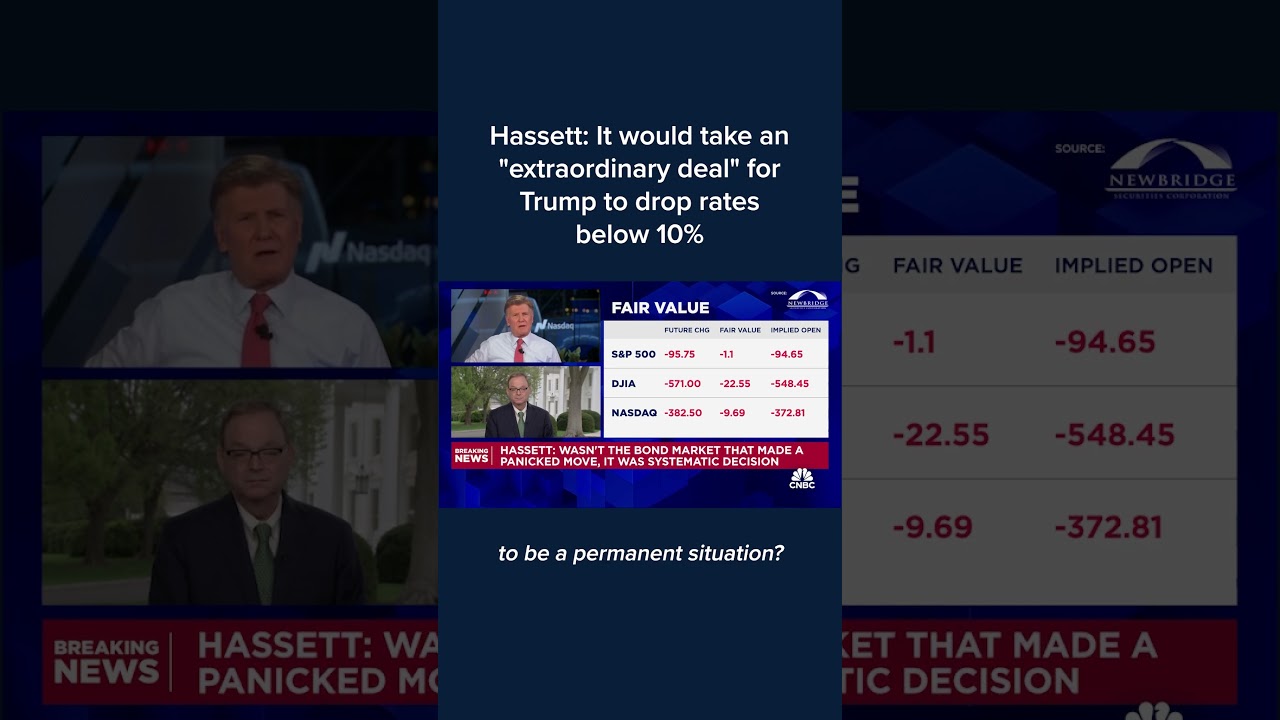 Hassett: It would take an 'extraordinary deal' for Trump to drop rates below 10%
