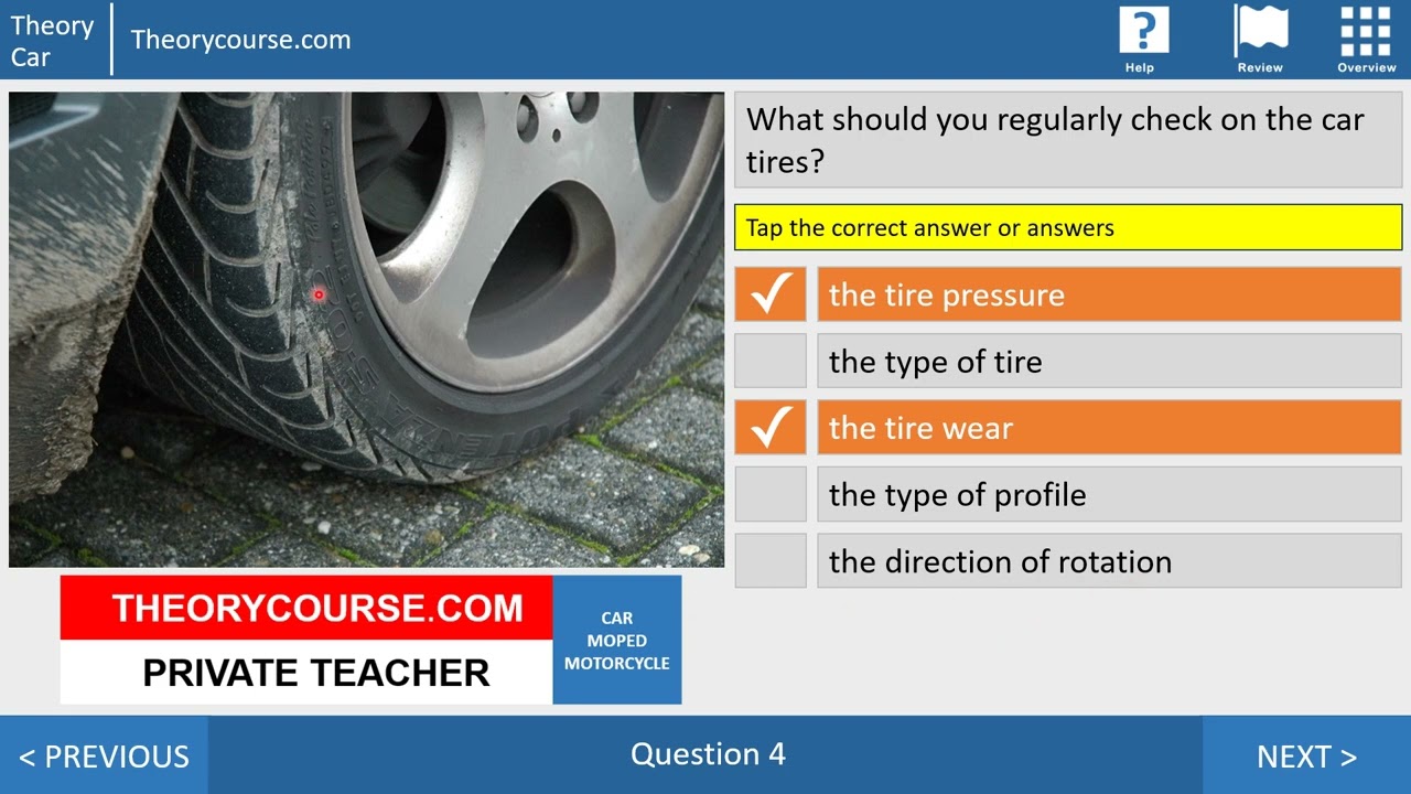 Multiple response questions in the CBR theory test