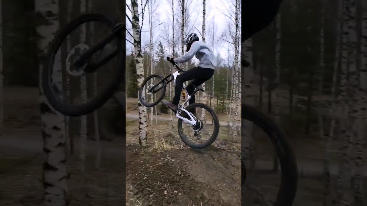 That branch nearly got me👀#biking #send #freeride