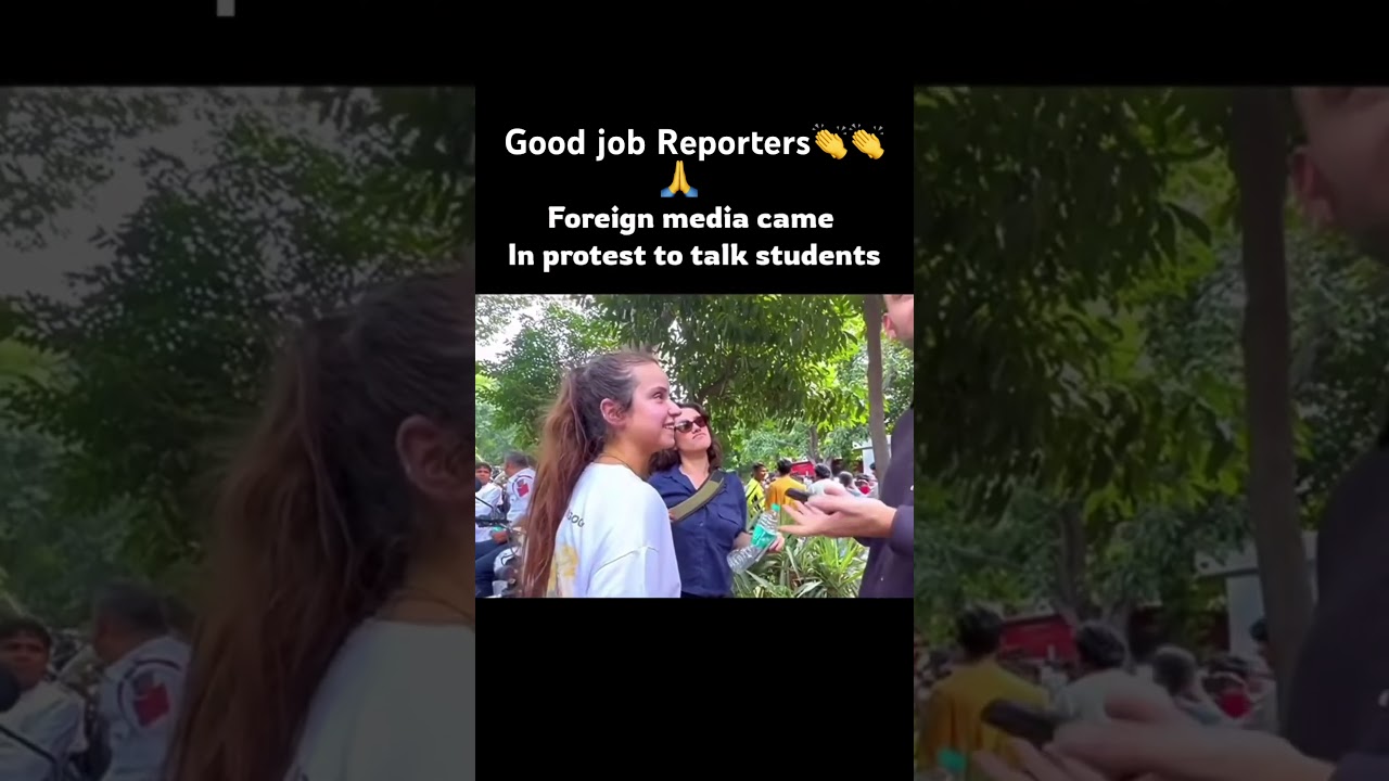 Foreign media cameIn protest to talk student👏👏👏#journalism #nationalnews