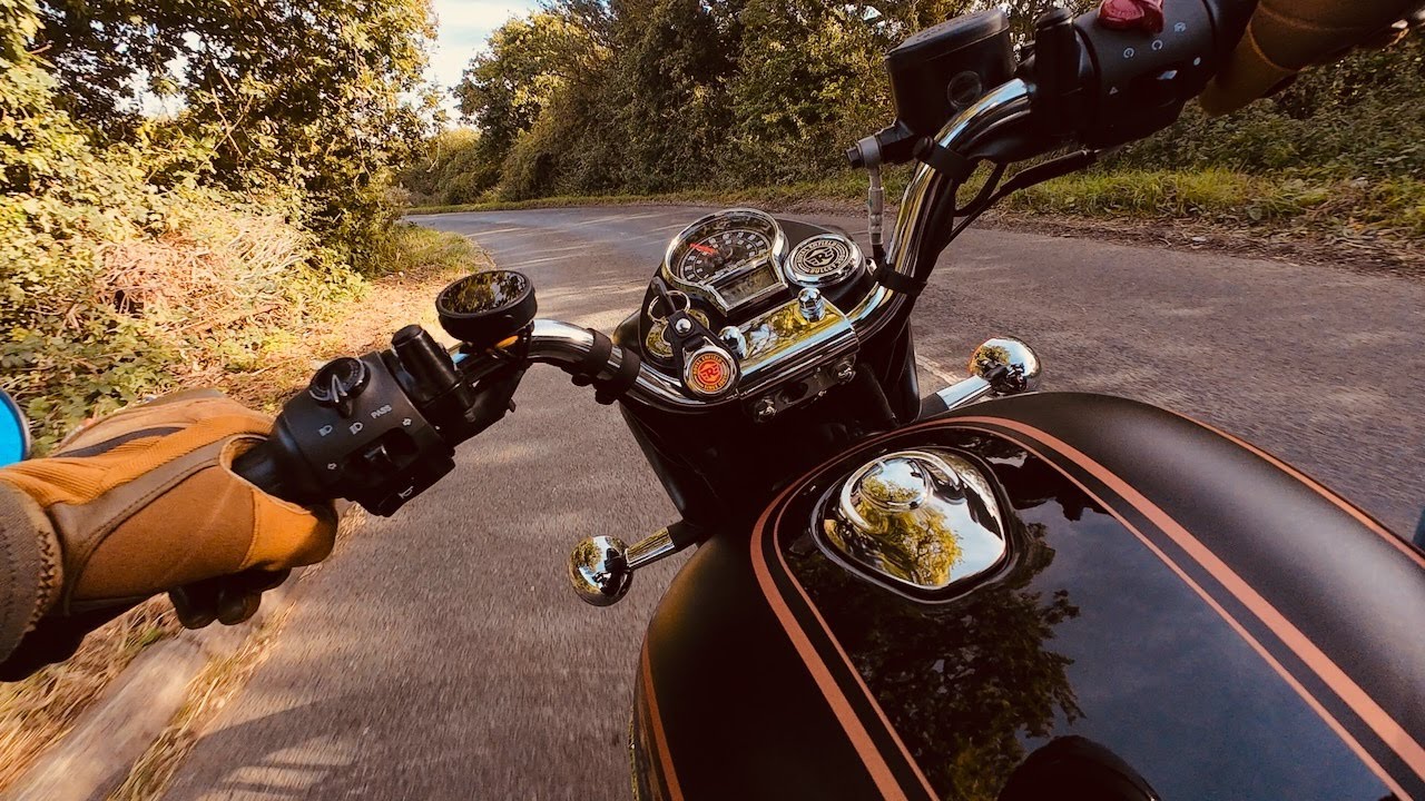 Royal Enfield Bullet 350 - A drone and a drone