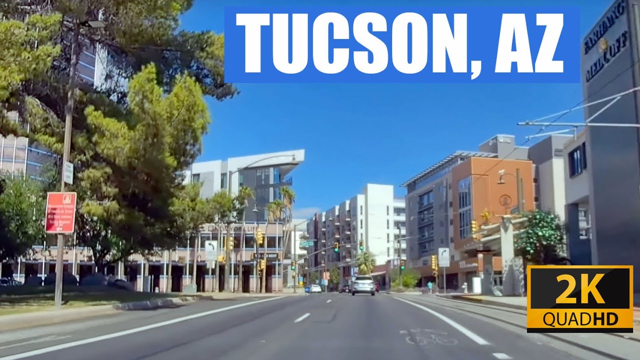 Driving Tucson Downtown to Catalina Foothills (2K HD)