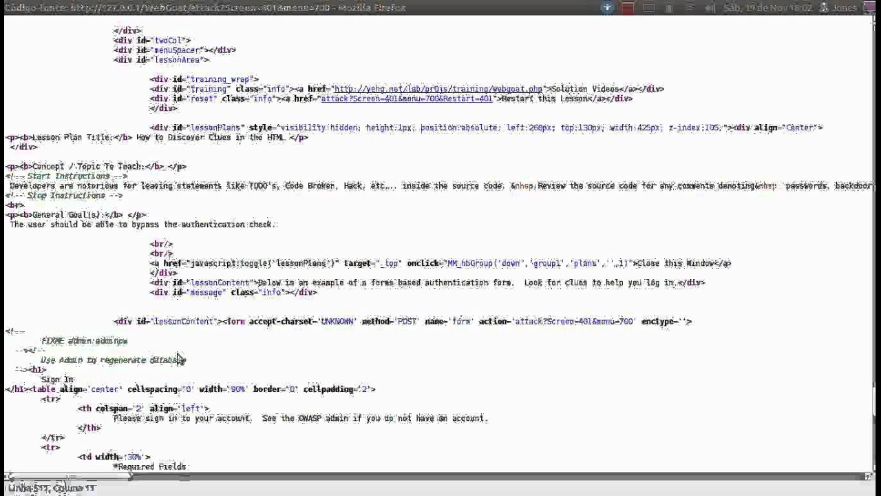 WebGoat - Discover Clues in HTML