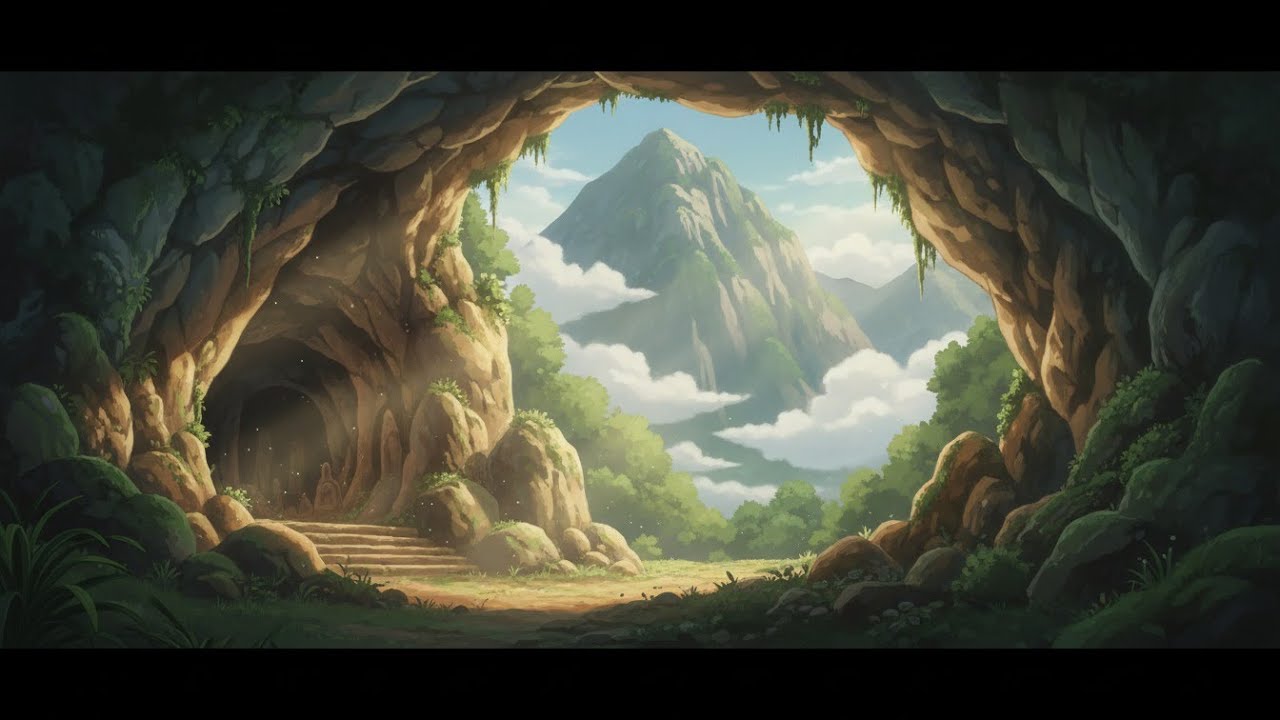 A Quiet Life in the Mountains Cave | Cozy Cave Home | Ghibli Style Video