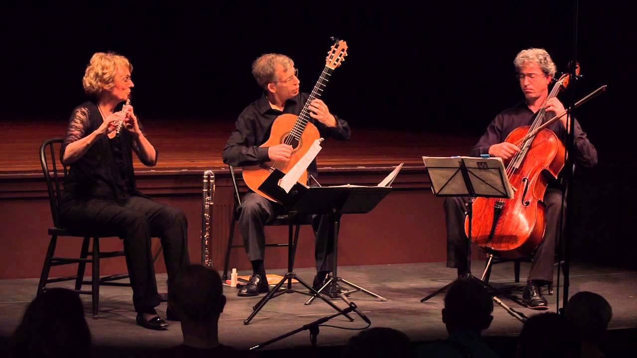 Nathan Kolosko:  Hungarian Trio, Movement 4 - Spinning Dance / for flute, guitar and cello