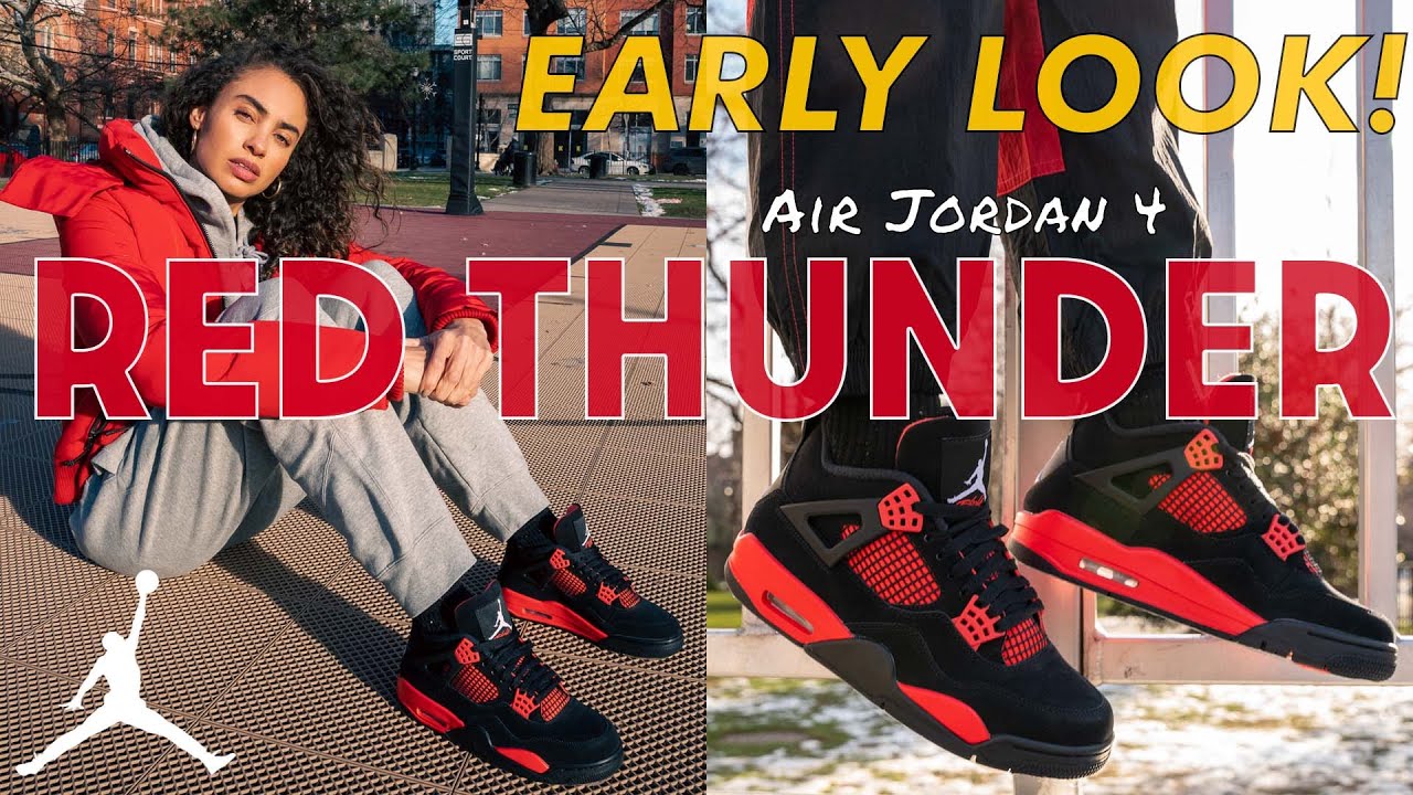 WAS IT WORTH CAMPING OUT FOR?  AIR JORDAN 4 RED THUNDER ON FOOT Review and HOW TO STYLE