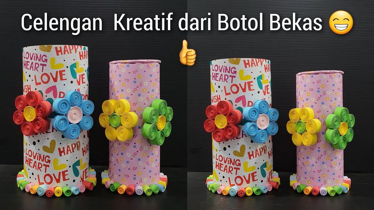 Celengan Botol Plastik Bekas Hiasan Origami | Kerajinan Tangan | Diy Plastic Bottle Craft