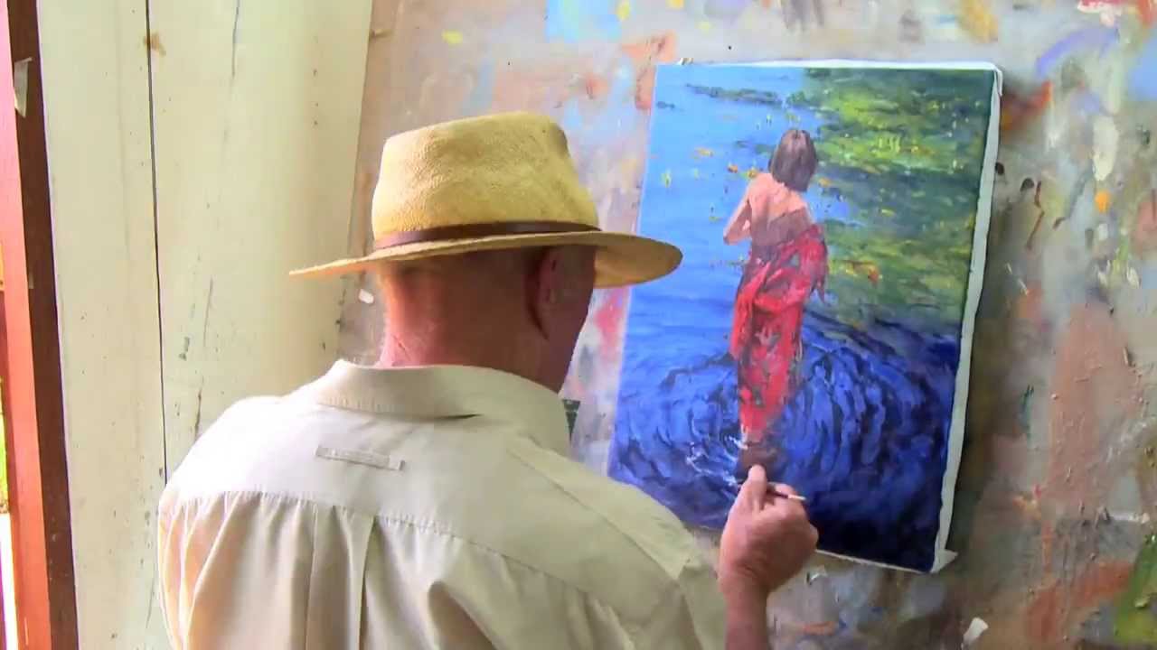 'Cool Pond' Romantic Speed Painting By Robert Hagan