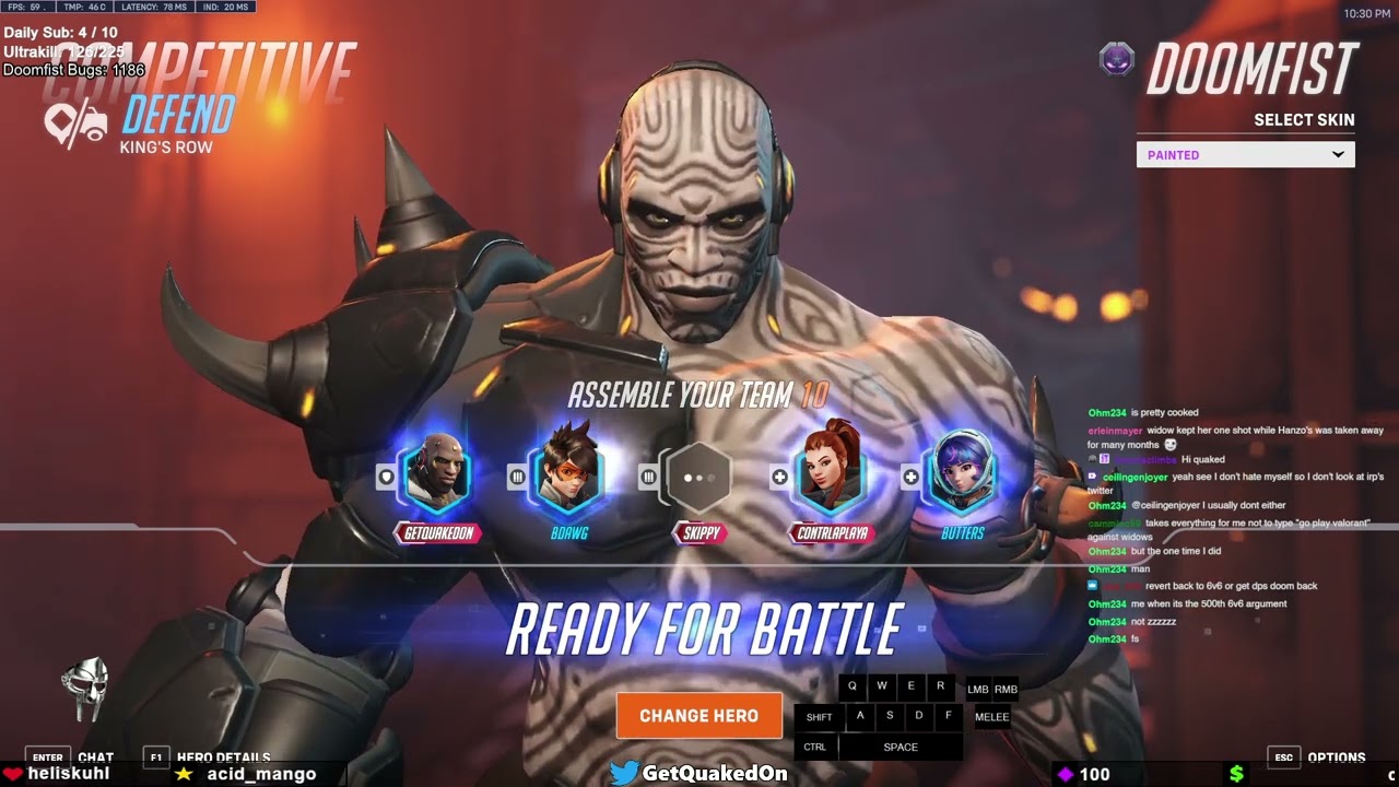GETQUAKEDON - 38 ELIMS - DOOMFIST GAMEPLAY  - OVERWATCH 2 SEASON 12 TOP 500