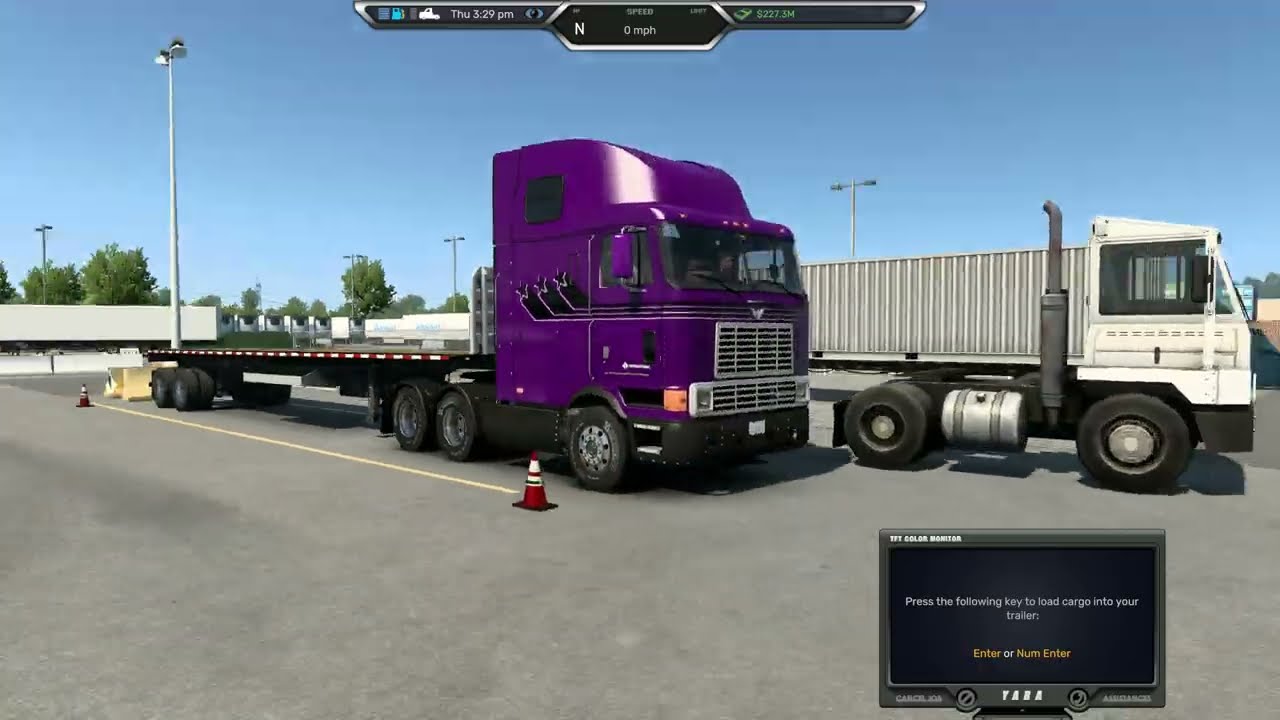 American Truck Simulator International Cabover 9800I Detroit Series 60 10 Speed Flatbed Delivery.