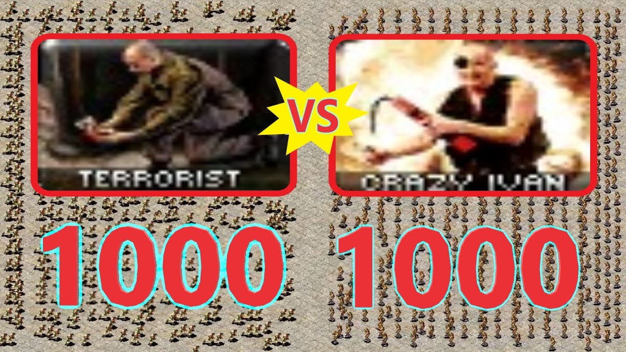 1000 Terrorists vs 1000 Crazy Ivan's - Red Alert 2