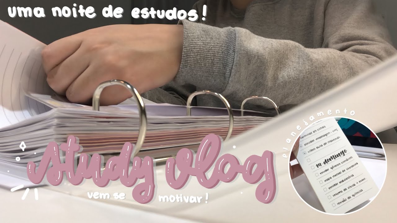 STUDY VLOG #3| uma noite de estudos, anotações, autodisciplina, dicas... VEM SE MOTIVAR🤍