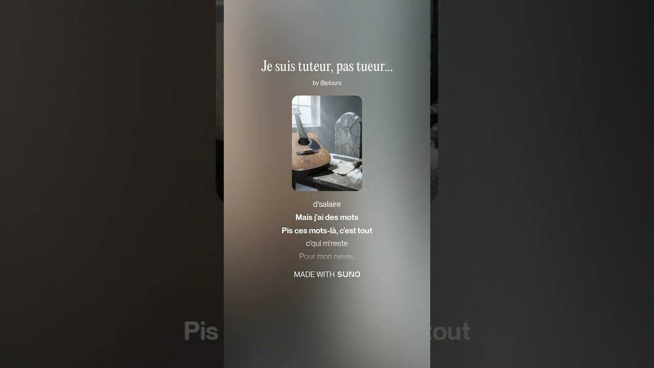 Je suis tuteur, pas tueur Plours