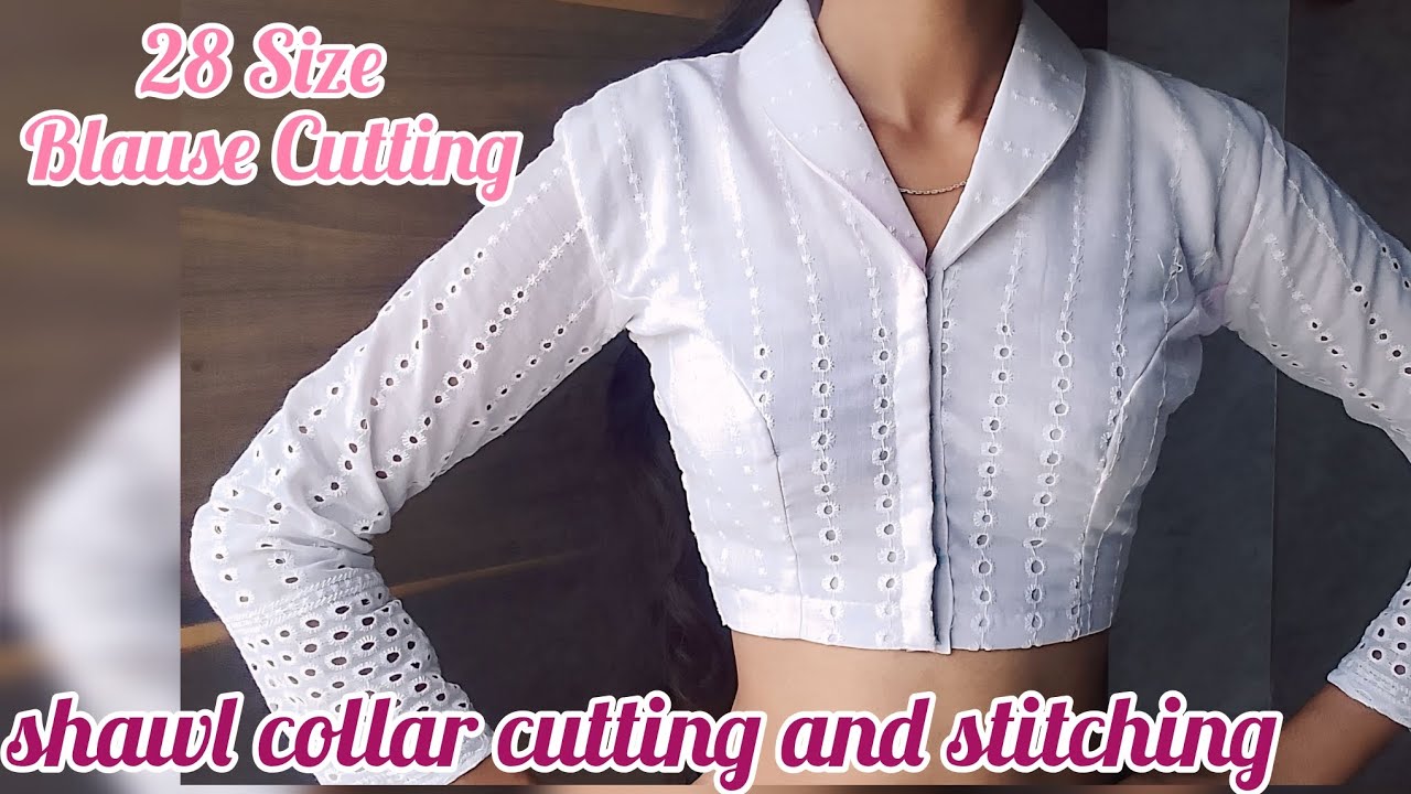 Shawl Collar Blause Cutting and stitching 💯💫 | Collar Blause Cutting | Blause Design| Shawl Collar |