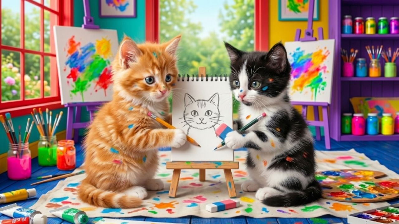 Ginger & MooMoo Learn to Draw Together