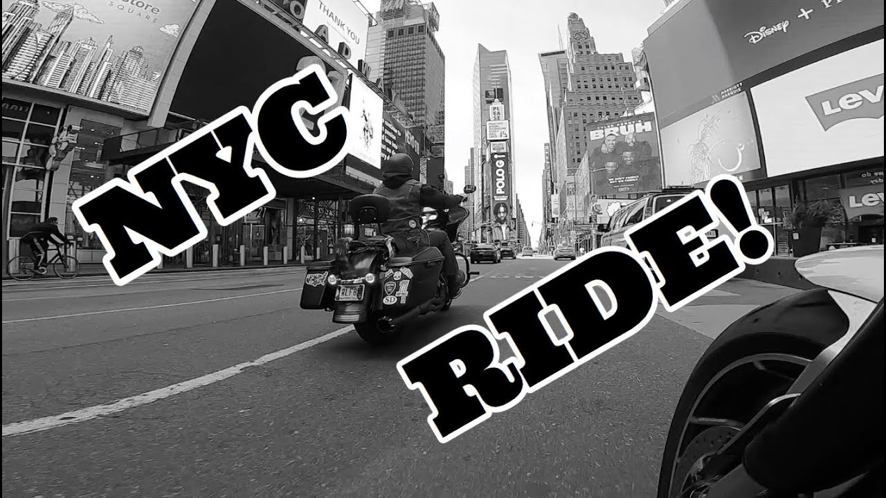 Harley Davidson Motorcycles Riding Through New York City