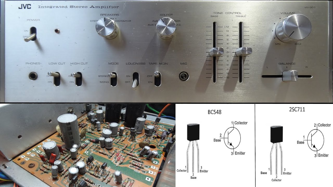 Repairing Transistor Popping Static Crackling Noise on JVC Amplifier. Noisy Vintage Receiver amp