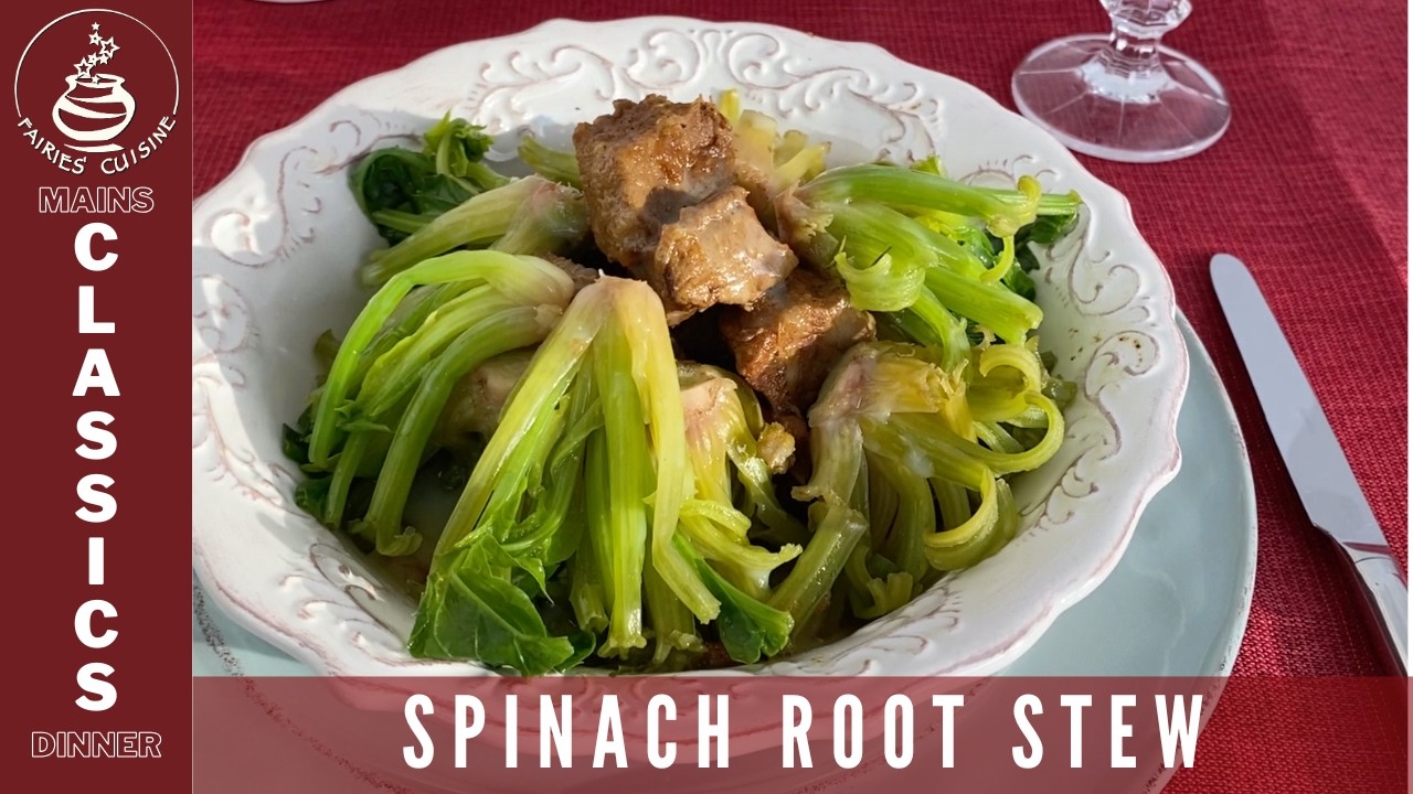 ISTANBUL-STYLE SPINACH ROOT STEW / TERBİYELİ ISPANAK KÖKÜ