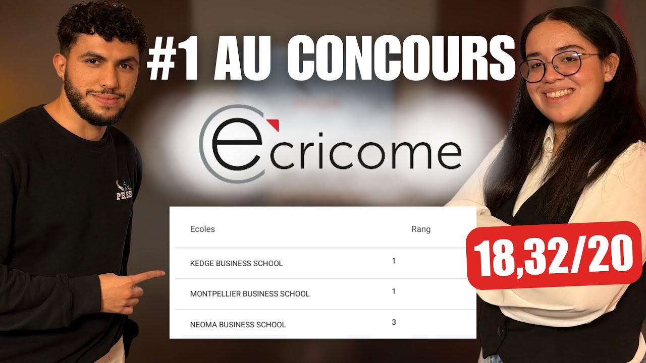 Elle a fini 1ère au concours ECRICOME (avec des notes incroyables)