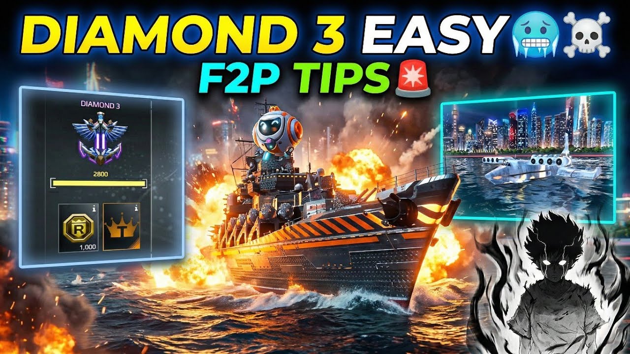 RANK PUSH TIPS DIAMOND 3🥶🏆 || PART-3 F2P SERIES #modernwarships #rankpush #diamond3
