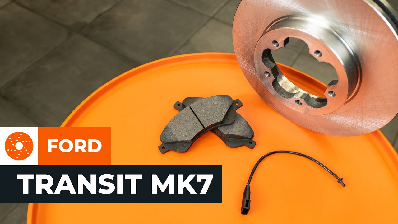 How to change front brake disc and pads set on FORD TRANSIT MK7 [TUTORIAL AUTODOC]