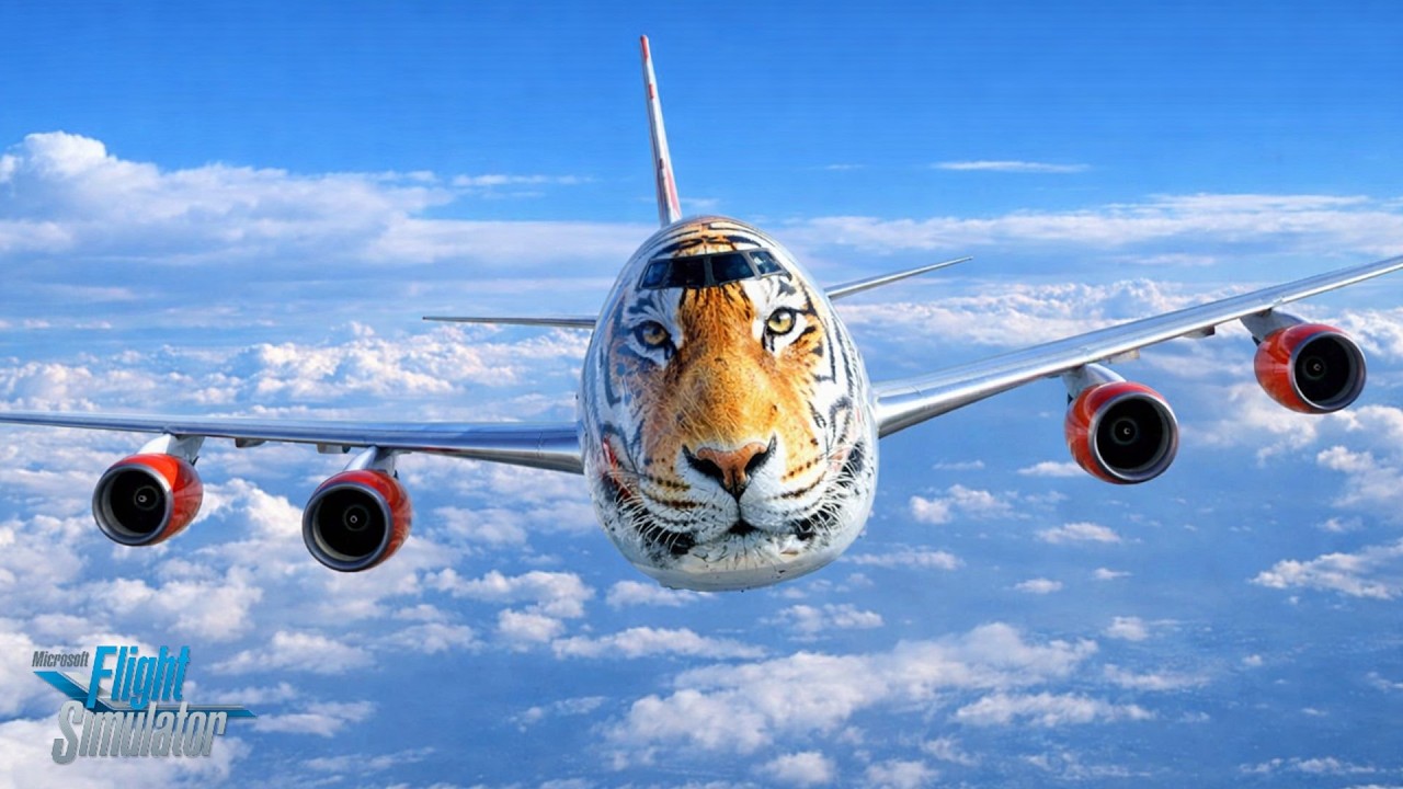 Insane Tiger Livery B747 Pushback & Takeoff | Ultra Realistic