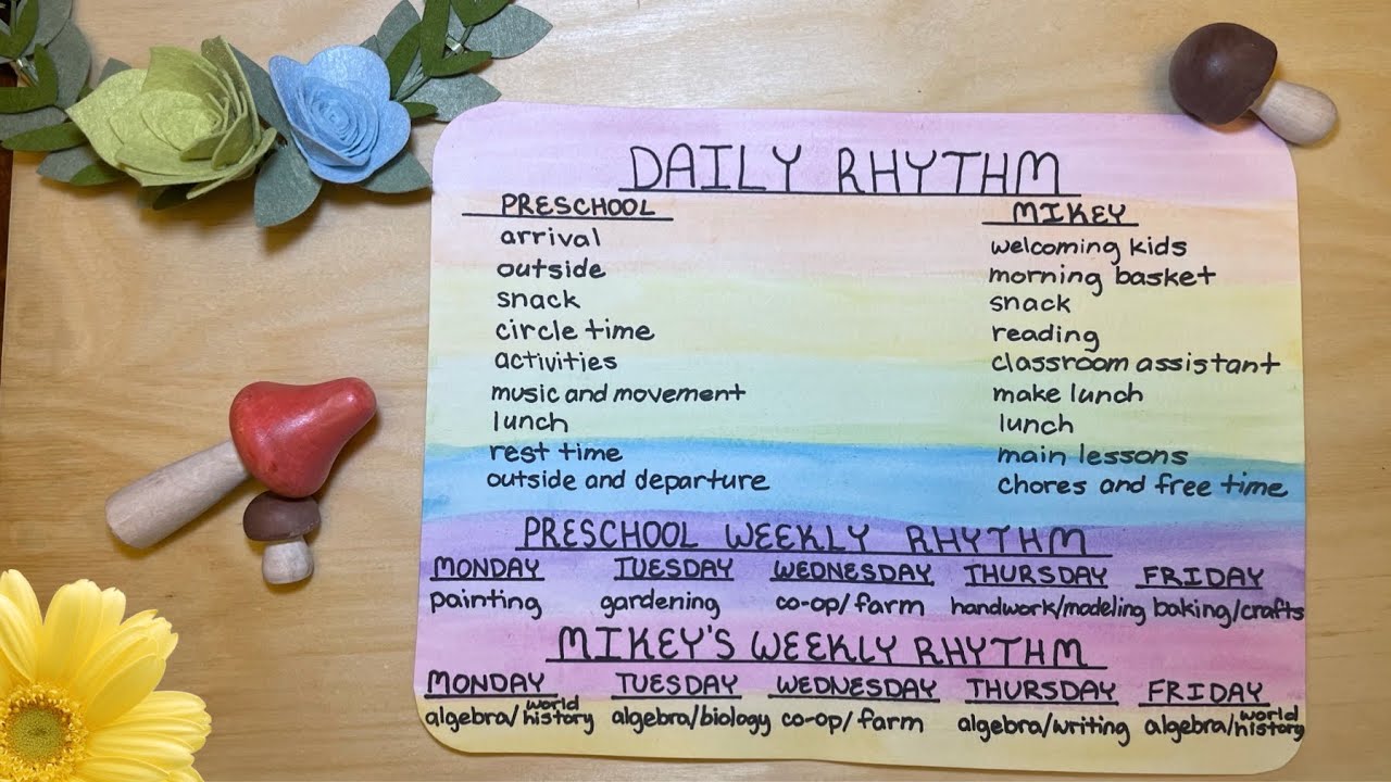 Waldorf Homeschool Rhythms for Preschool and 9th Grade