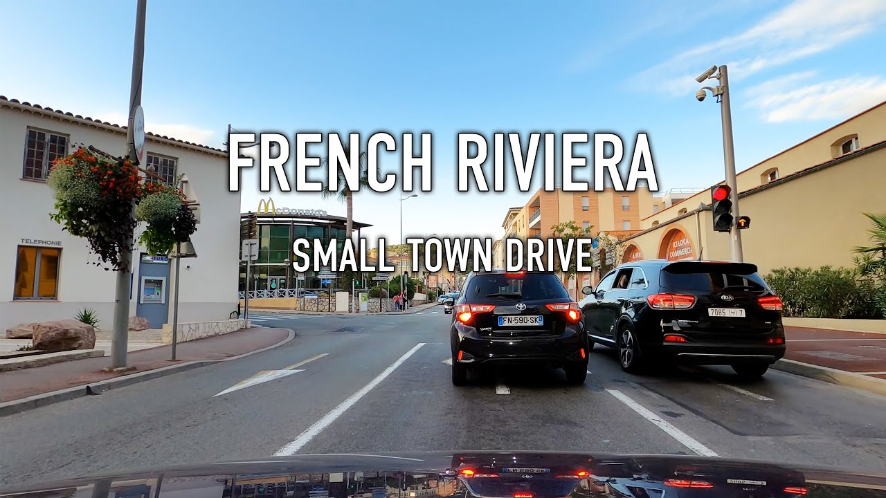 French Riviera Small Town Drive in 4K